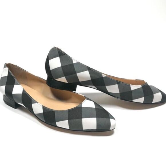 Talbots black and white plaid Tartan flats size 6.5 - Picture 1 of 11